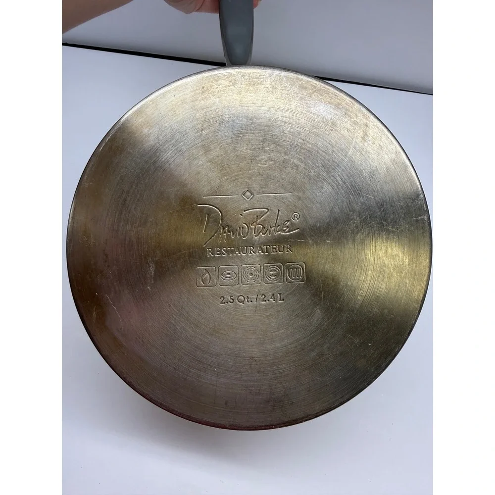 David Burke 2.5 Quart Stainless Steel Saucepan with Straining Lid and Pour Spout